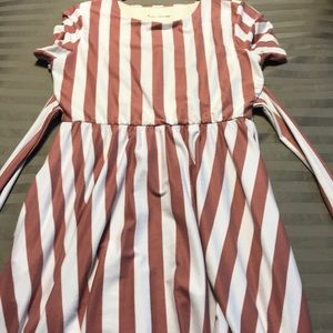 Reborn blush striped dress. Boutique style